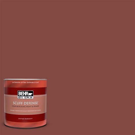 BEHR ULTRA 1 qt. #S140-7 Deco Red Extra Durable Flat Interior Paint & Primer-172304 - The Home Depot