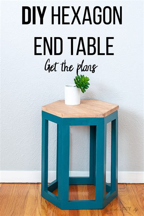 How To Make A DIY Hexagon End Table Using One Board (VIDEO+PLANS)