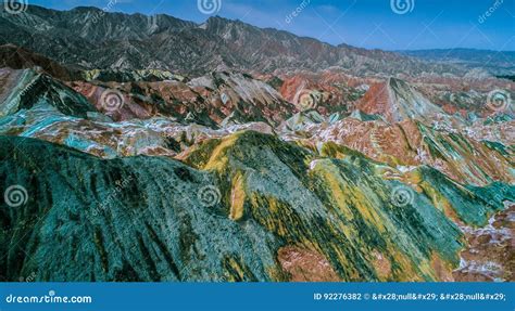 Rainbow Mountains in Zhangye National Geopark Stock Photo - Image of ...