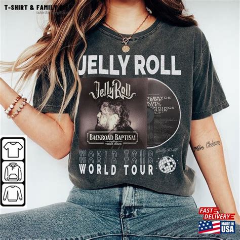 Jelly Roll Music Shirt 90S Y2k Merch Vintage Backroad Baptism Tour 2023 Tickets Album Gift For ...