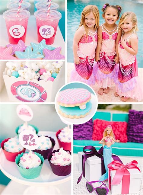 Barbie The Pearl Princess Pool Party - Celebration Lane | Barbie pool party, Barbie theme party ...