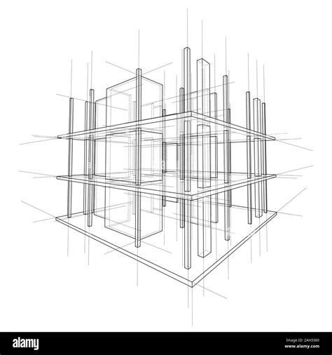 Drawing or sketch of a house under construction. Construction site ...