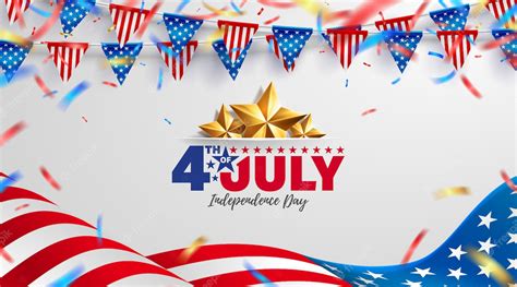 Premium Vector | 4th of july banner template. usa independence day celebration with american flag.