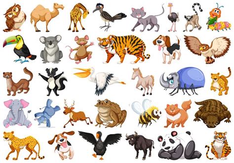 Set of wild animal 589385 Vector Art at Vecteezy