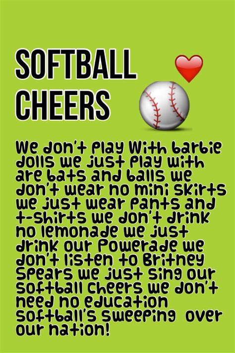 Softball cheers | Softball cheers, Softball quotes, Softball funny