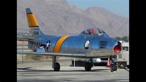 North American F-86 Sabre Jet Demo at Palm Springs Air Museum - YouTube