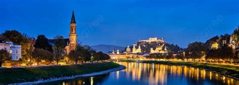 Salzburg City Evening Panorama Cathedral Photo Background And Picture For Free Download - Pngtree