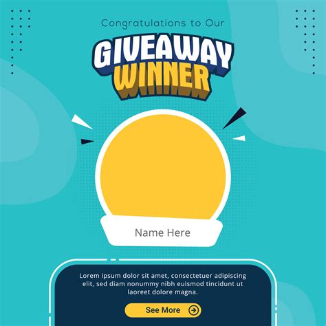 Giveaway winner banner congratulation greeting for social media post template 12905198 Vector ...