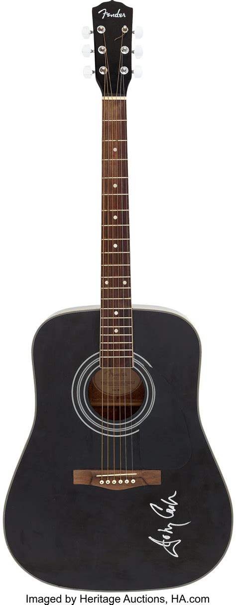 Johnny Cash Signed Black Fender Acoustic Guitar. ... Music | Lot #89464 ...