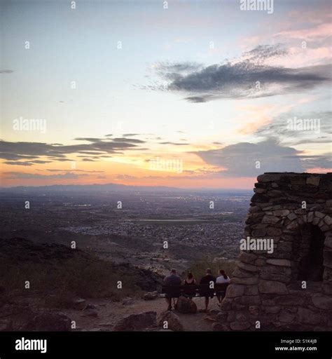 South Mountain monsoon sunset Stock Photo - Alamy