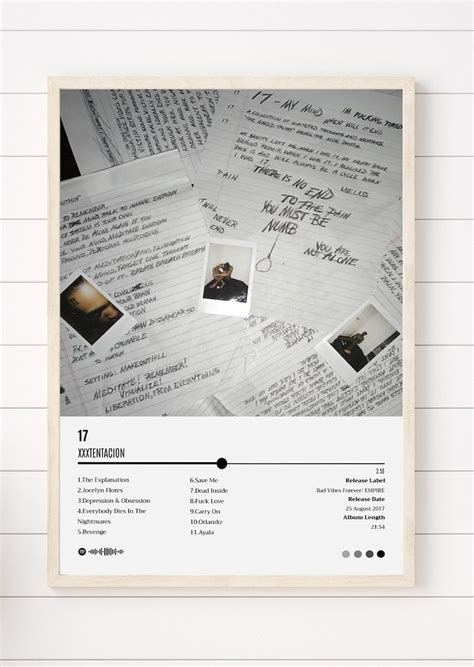 Xxxtentacion-17 Album Cover Posters, Xxxtentacion Print, Custom Album Poster, Rapper Poster, Rap ...