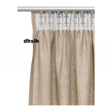 IKEA Aina Curtains Drapes DARK RED Linen 118" LONG Rust Merlot New