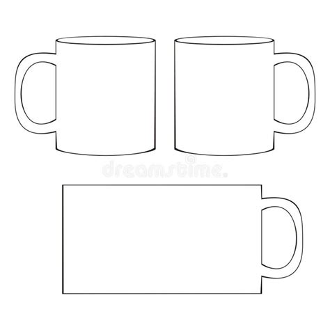 Coffee Mug Template Blank Cup Stock Vector - Illustration of template ...