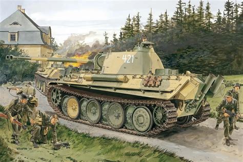 ww2 erman Mid heavy tank V PzKpfw V . Kfz. 171 Ausf Panther QX073 living room home wall art ...