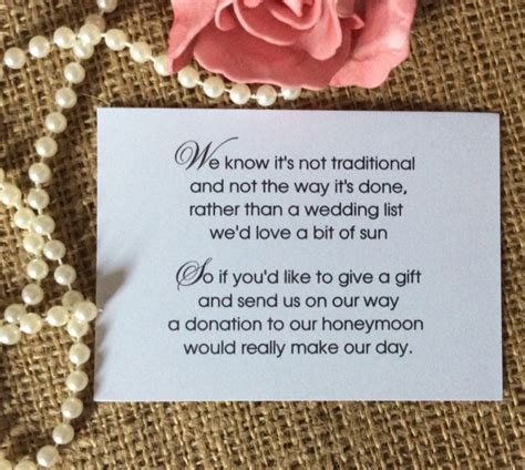 25 /50 WEDDING GIFT MONEY POEM SMALL CARDS ASKING FOR MONEY CASH FOR INVITATIONS # ...