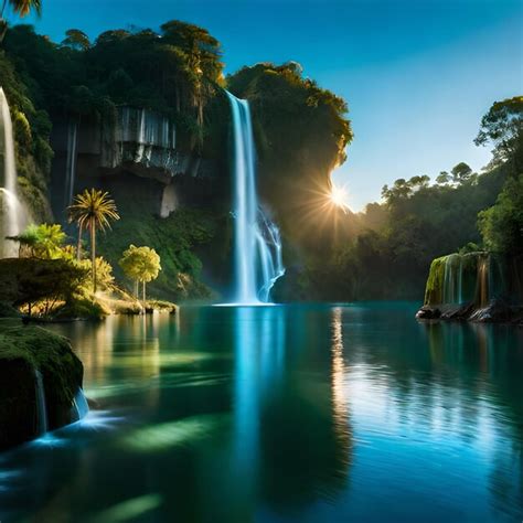 Premium AI Image | A waterfall in the jungle