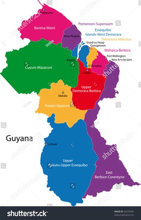 1,771 Guyana Region Map Images, Stock Photos & Vectors | Shutterstock