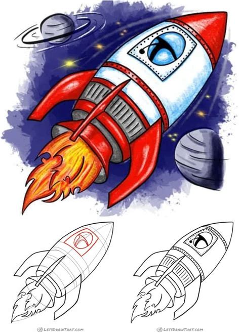 20 Easy Rocket Drawing Ideas - How to Draw a Rocket