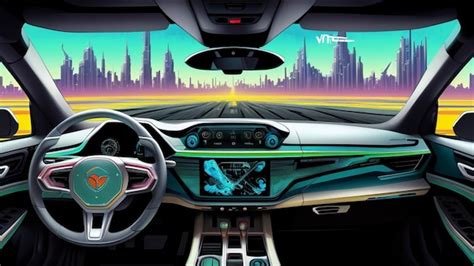 Premium AI Image | Futuristic car interior in a futuristic city