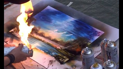 Amazing Spray Paint Art: Fire Technique! - YouTube