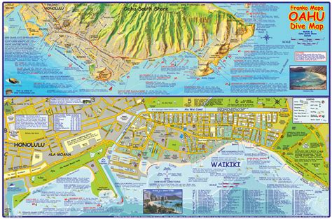 Oahu Dive Map Laminated Poster – Franko Maps