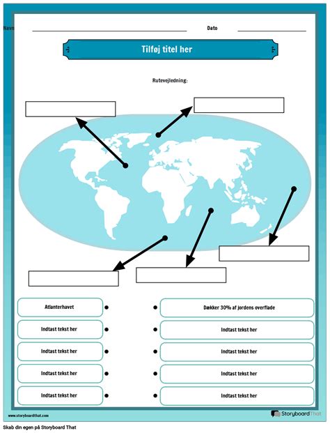 Five Oceans Worksheet-Matching-typen Storyboard