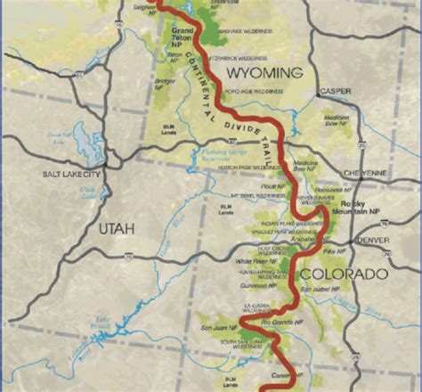 CONTINENTAL DIVIDE TRAIL COLORADO - Map - Travel - Holiday - Vacations