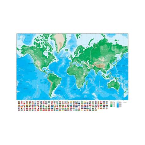 MAP OF THE WORLD POLITICAL MAP WITH FLAGS POSTER PRINT 36*24in £10.09 - PicClick UK