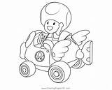 Toad Mario Kart Coloring Page For Kids  Free Printable sketch template