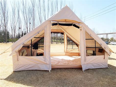 Baralir Inflatable Glamping Tent with Pump, 4-5 Person Inflatable House ...