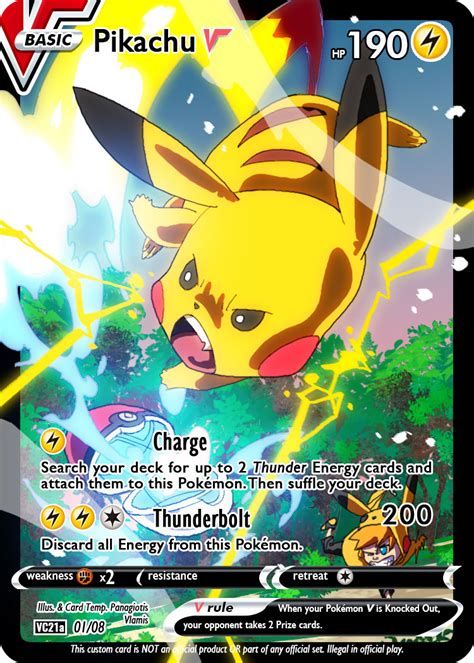 New Custom Pokemon Card! Pikachu V! Art and Card Template made entirely from scratch by ...