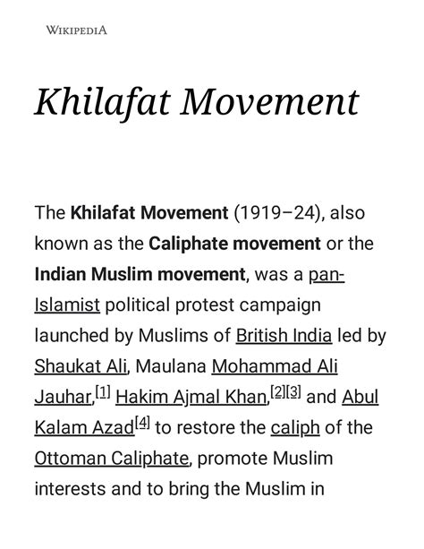 Khilafat Movement - Wikipedia - Khilafat Movement The Khilafat Movement ...