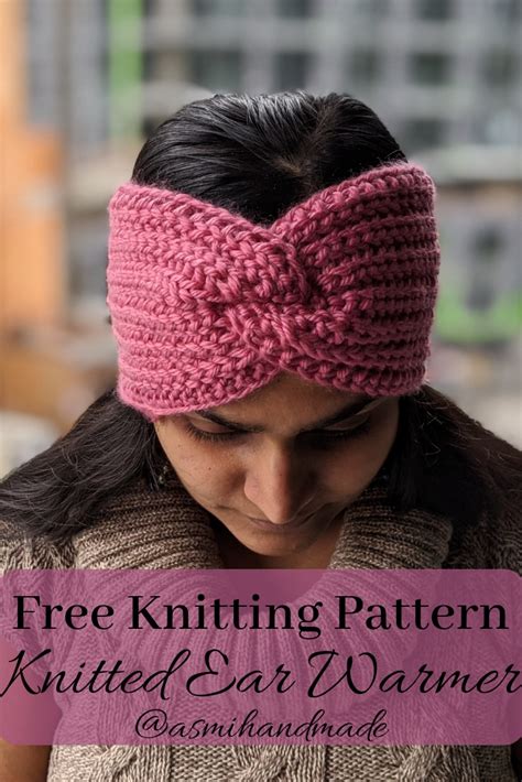 Free Knitting pattern: Knitted Ear Warmer Pattern | Asmi Handmade