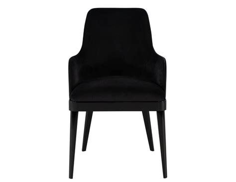 Set of 10 Custom Modern Black Velvet Dining Chairs Svelte Chair ...