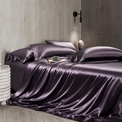 Deep Purple 25 Momme Classic 4PCs Silk Flat Sheet Set