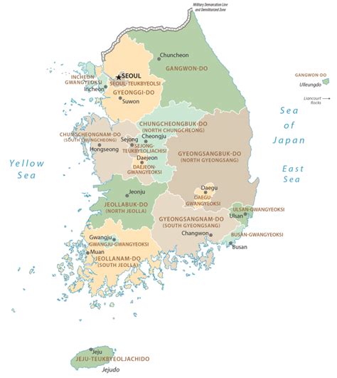 Map of South Korea - GIS Geography