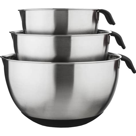 Culinary Edge 3 Piece 18/10 Stainless Steel Mixing Bowl Set & Reviews ...