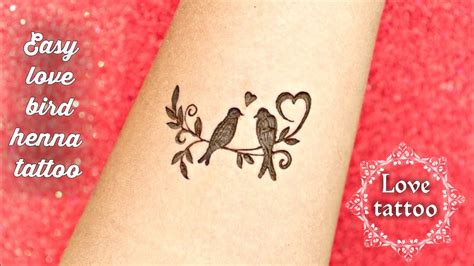 Love bird tattoo design || valentine day special tattoo || mehndi creations - YouTube