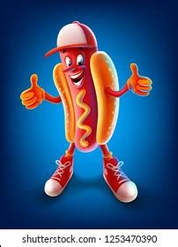 Hot Dog Mascot Stock Vector (Royalty Free) 1253470390 | Shutterstock