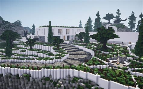 Modern Hillside Mansion ||BPN SERVER Minecraft Map