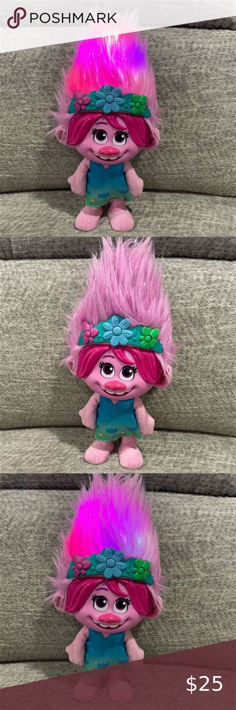 Trolls Topia Color Poppin Poppy Interactive Doll with Lights & Sounds. Poppin, Dreamworks, Troll ...