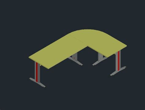 3d office table in AutoCAD | Download CAD free (489.67 KB) | Bibliocad