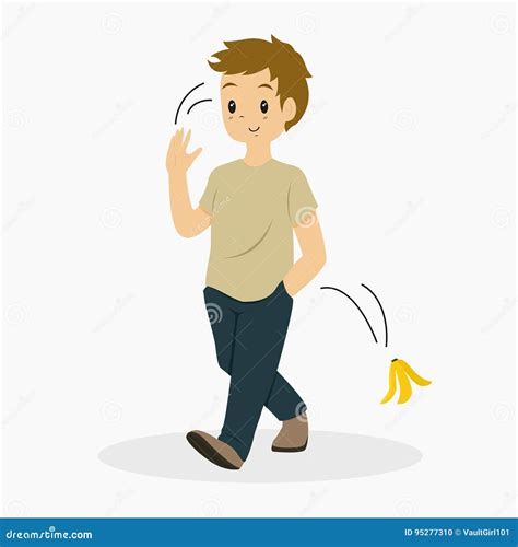 Man Toss a Banana Peel Vector Stock Vector - Illustration of character ...