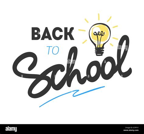 Back to school logo with light bulb. Vector illustration Stock Vector ...