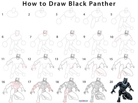 How To Draw A Black Panther Step By Step Drawing Tutorials For Kids ...