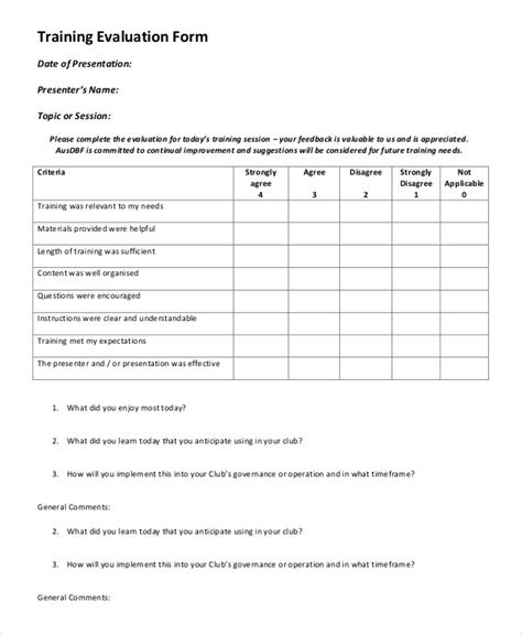 FREE 7+ Sample Evaluation Forms in MS Word | PDF