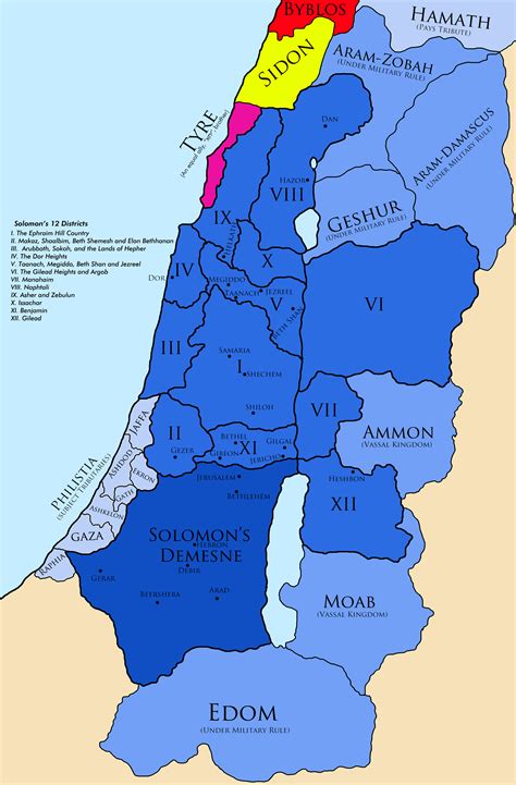 [OC] Solomon's Kingdom (c. 969 BCE) as described in 1 Kings : r/MapPorn