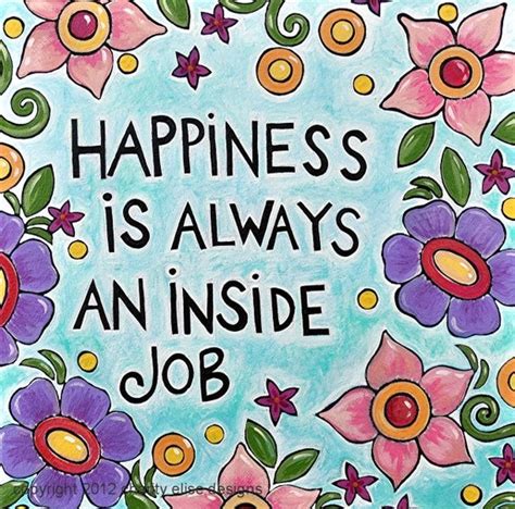 Colorful Art Print with Inspirational Quote Happiness