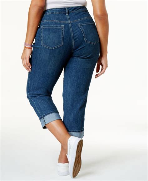 Lyst - Style & Co. Plus Size Cuffed Capri Jeans in Blue