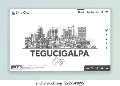 Tegucigalpa Honduras Architecture Line Skyline Illustration Stock ...